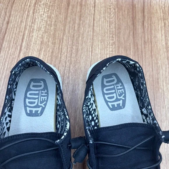 Hey Dude Wendy Basic Black Odyssey Women Size 8 Black Excellent Slip On Loafers - Picture 7 of 8